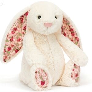 JELLYCAT Blossom Cream Bunny 'Berry' 12.2x4.7x3.5" Soft & Plush BNWT Authentic